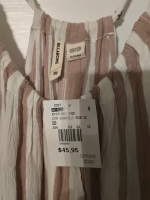 Billabong Taupe and White Striped Spaghetti Romper XS thumbnail 3