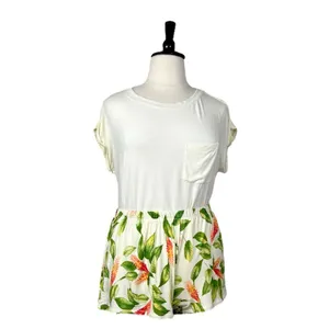 Stars Above Pajamas Sleepwear 3 Piece Short Tee Set Shirt Yellow Floral XL/XXL thumbnail 4