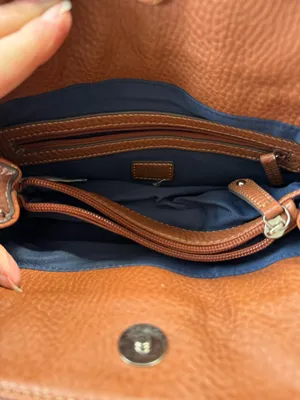 Vintage Chaps Navy Blue and Ivory Striped Shoulder Bag Purse thumbnail 11
