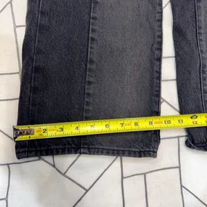 Old Navy‎ Girls 12 High Rise Baggy Wide Leg Paneled Jeans Washed Black Denim thumbnail 6