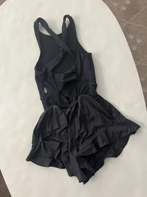 FP Movement Breathless Shortsie Mini Short Romper Dress Black XS $128 thumbnail 7