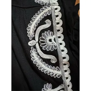 Free People DOS SEGUNDOS‎ Black/White Embroidered Batwing Top Sz M thumbnail 9