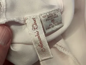 Amanda's Closet Camisole Tank Top Womens Medium Pink Satin Lace Embroidered thumbnail 6