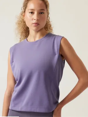 Athleta Seasoft Tank Sweatshirt Dusk Purple Lavender Size Medium Sleeveless Top thumbnail 1