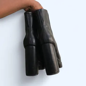 Y2K Chunky Lug Black Platform destroyer bratz combat ankle mid-calf boots gothic biker faux leather booties #grunge #subversive #gorpcore #emo #whimsygoth Women 7.5 Measurements pictured thumbnail 3