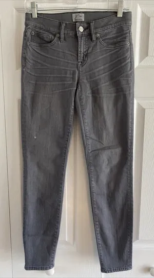 J.Crew Toothpick Skinny Jeans Womens Size 26 Grey Stretch Denim Mid Rise Pants thumbnail 1