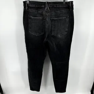 Good American Good Waist Skinny Jeans Crossover Pocket Denim Stretch Black 14/32 thumbnail 6