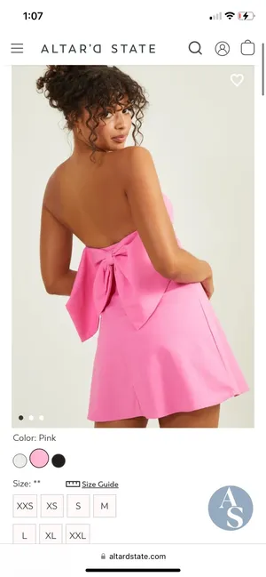 Altar'd State Bow Dress Mini Strapless thumbnail 3