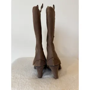 Western Mid-Calf Pull On Brown Leather Boots US 8 Boho Cowgirl Festival thumbnail 6