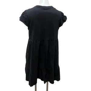 Time and Tru Dress Womens M Black Babydoll Swing Mini Empire Waist Short thumbnail 4