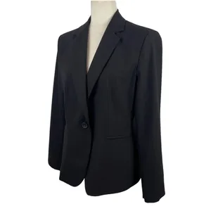Zara Single Breasted Black Long Classic Fit Blazer Jacket Shoulder Pads Size 10 thumbnail 6
