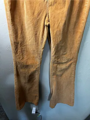We The Free People Jayde Corduroy Flare High Rise Ginger Spice Yellow Pants thumbnail 3