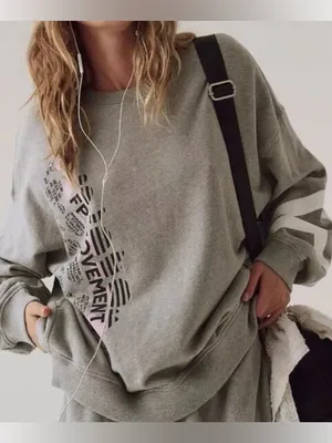 Free People All Star Buti Logo Pullover/Heather Grey thumbnail 3