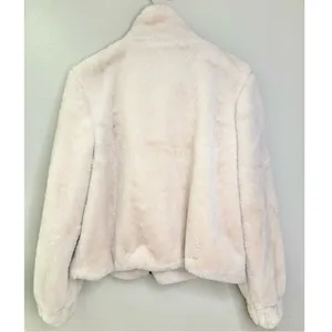 Sanctuary Sami Faux Fur Cream Cropped Full Zip Up Jacket thumbnail 5
