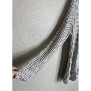 Chicos 3 US XL Silver Grey Open Front Sweater Knit Cardigan Career Travel Preppy thumbnail 5