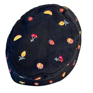 Urban Outfitters Fruit Embroidered Black‎ Bucket Hat One Size OS Summer Festival thumbnail 4