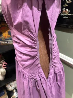 Karlie Purple Poplin Cinch‑Waist Dress – Size Medium thumbnail 9