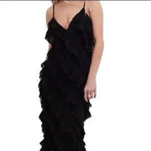 Altar'd State Ruffle Black Dress maxi thumbnail 2