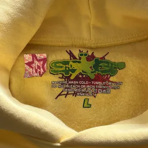 Yellow Spyder Hoodie Large Like New Black Stars Cotton Small Mark Priority Ship thumbnail 4
