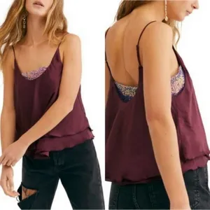 NWT Free People Intimately Turn It On Cami Vetiver Bloom S sequin Purple XS thumbnail 2