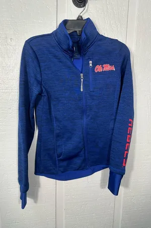 G lll Carl Banks Ole Miss Zip Up Blue Jacket Size Small EUC thumbnail 1