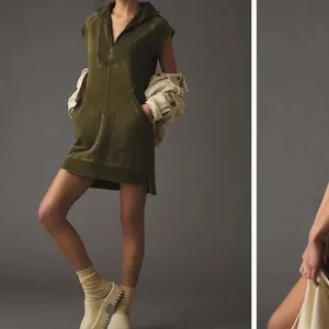 DAILY PRACTICE Anthropologie Meru Zip-Front Mini Dress In Green Size large‎ thumbnail 3