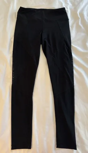 90 Degree by Reflex Black Athletic Leggings Mesh Patches Women's Medium thumbnail 1