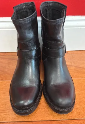 Frye Engineer Boots Womens Black Leather Buckle‎ Moto Ankle 6.5 3470645 thumbnail 1