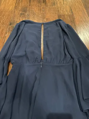 She & Sky Navy Blue Bell Sleeve Romper thumbnail 3