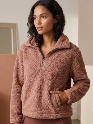 Abercrombie & Fitch Soft A & F Sherpa 1/4 zip fleece small. thumbnail 1