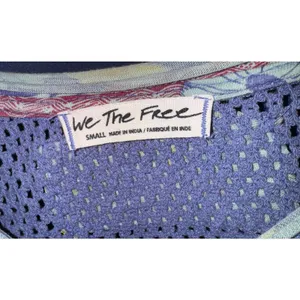 Free People Beach Dreaming‎ Floral Top Women's Small Boho Mesh Oversized Retro thumbnail 7