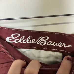 Eddie Bauer legendwash stretch‎ maroon shorts women's size 8 tall casual Bermuda thumbnail 6