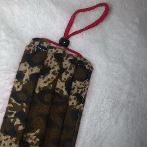 Handmade Fabric Face Mask Cheetah Leopard 🐆 Print Brown thumbnail 4