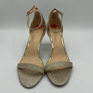 ⭐🆕 Jessica Simpson gold champagne Sparkly heels. C1‎ thumbnail 5