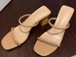 Bamboo & Nude Strappy Heels Tan Size 9.5 thumbnail 1