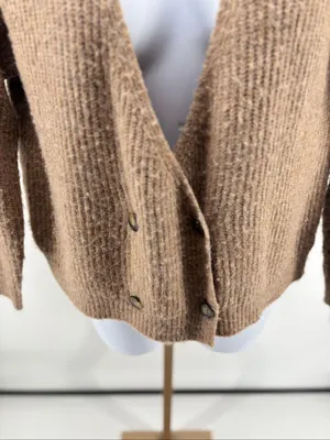 L’Agence Jamison Double-Breasted Cardigan Womens Size S Tan Cropped thumbnail 5