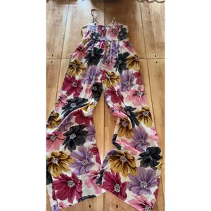 B-O-G Collective Floral Wide Leg Jumpsuit Crochet Top Boho‎ Summer Medium thumbnail 5
