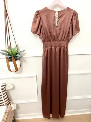 Baltic Born Prague Mauve Maxi Dress Size S Satin Romantic Soft Glam Goddess thumbnail 6