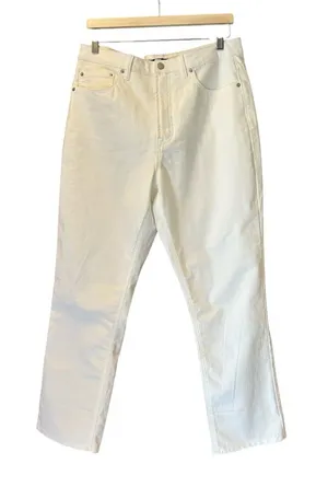 Frye Women's High Rise Cuffed Crop Jeans, Ivory White,‎ Size 10/30 thumbnail 1