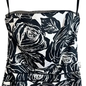 White House Black Market Floral Strapless Tiered Rose Print Mini‎ Dress Size 4 thumbnail 9