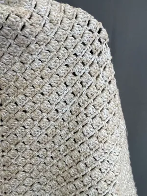 Handmade Crochet Wrap Shawl Cardigan Heather Beige thumbnail 7
