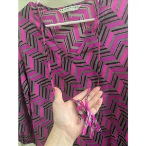 Trina Turk Dress Sz‎ 2 Women's Pink Black Silk Sheath Elegant Work Church Shirt thumbnail 3
