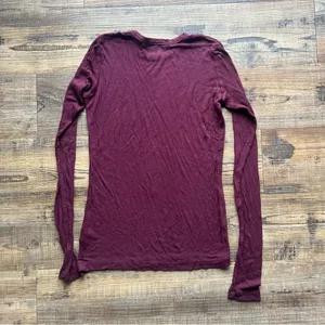 Brandy Melville Womens Burgundy Long Sleeve Shirt Soft Stretch One Size thumbnail 7
