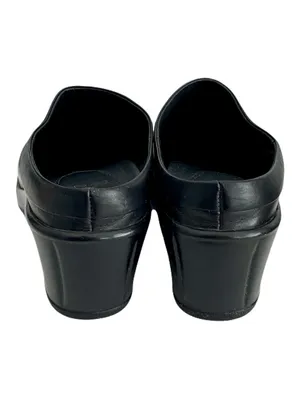 Dansko Black Smooth Leather Slip On Mules Clogs Wedges, Size 41 thumbnail 5