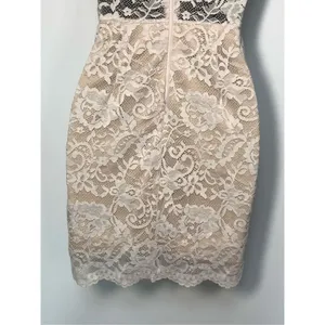 Windsor Women's Glamour Lace Sleeveless Mini Bodycon Dress Beige Size XS thumbnail 8