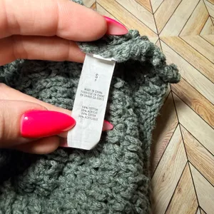 Aerie Chunky Open Knit Crochet Tank Top‎ Green Scoop Neck Small Folklore Indie thumbnail 4