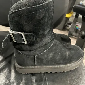 UGG Black Suede Winter Boots with Bling Buckle size 6 thumbnail 7