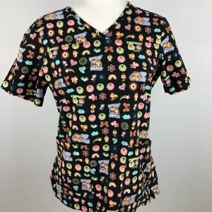 The Wonderful World of Disney Chip N Dale Felling Nutty Medical Scrub Top Small thumbnail 1