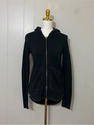 ATM Anthony Thomas Melillo French Terry Zip Front Hoodie Charcoal Heather S thumbnail 2