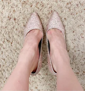 Pastel Pink Kawaii Glitter Sparkly Pointed Toe Heels Pumps Shoes thumbnail 6